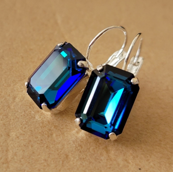 Austrian Crystal Earrings in Silver - Picture 6 of 10